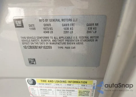 2010 Chevrolet Malibu Ls z USA, uszkodzony, nr VIN 1G1ZB5EB7AF162269